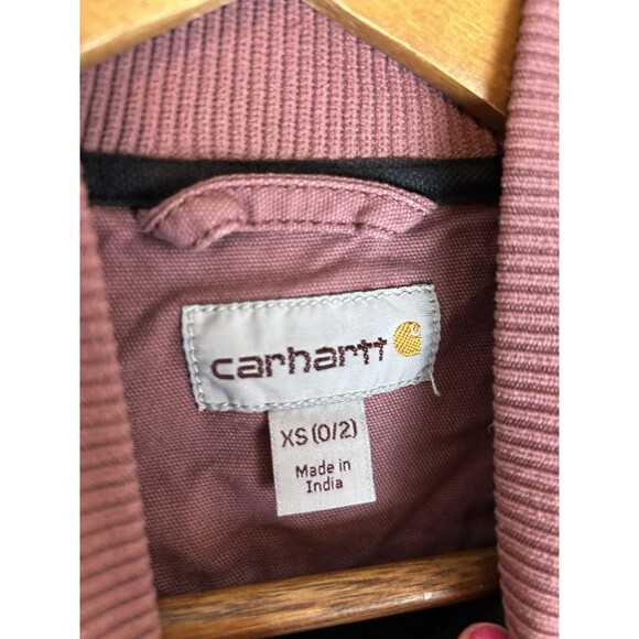 Carhartt Rugged Flex Jacket xs Women Quilted Purple Canvas Work Chore - Picture 3 of 4